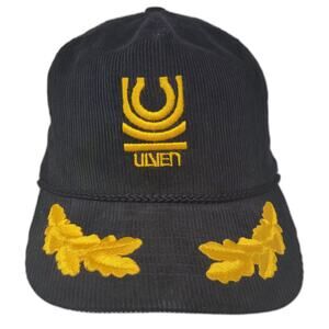 Otto Cap Black Yellow Corduroy Scrambled Eggs Ulven Logo OSFM Slideback Hat